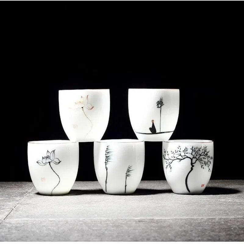 Tea Coffee Utensils - 1PC 손으로 그린 ​​세라믹 티컵 쿵푸