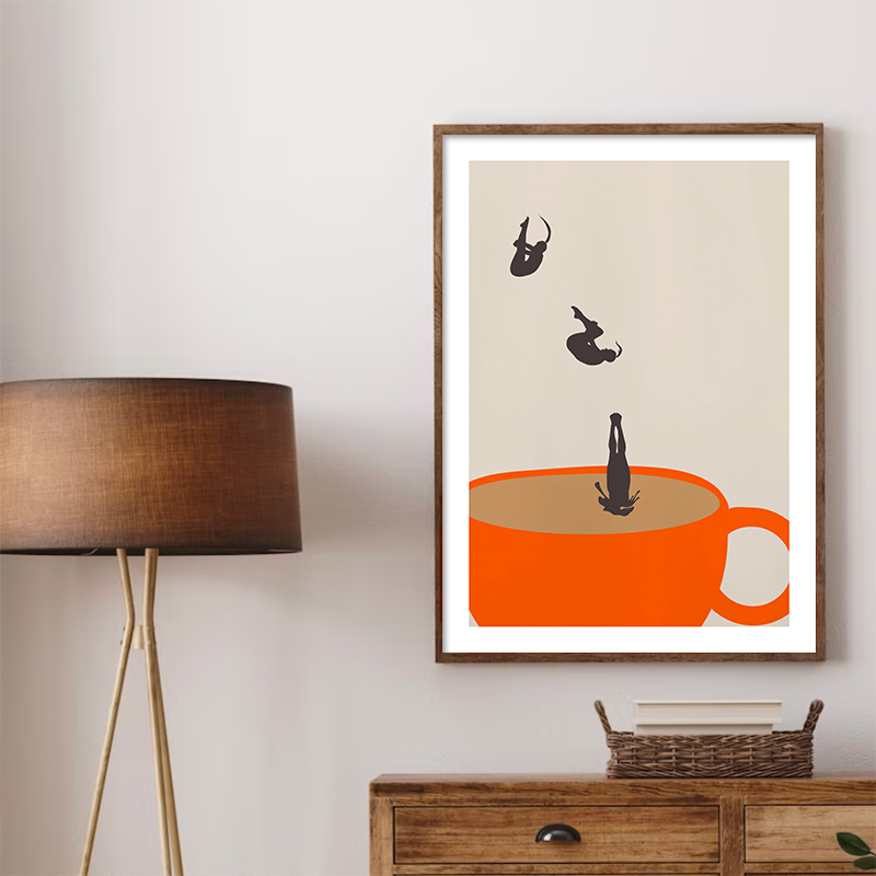 Coffee Tea Picture - 재미있는 소녀 커피 티 컵 명상