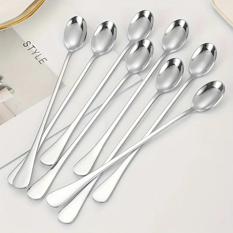 Tea Coffee Utensils - 스테인리스 스틸 1/10개 롱 핸들 스푼