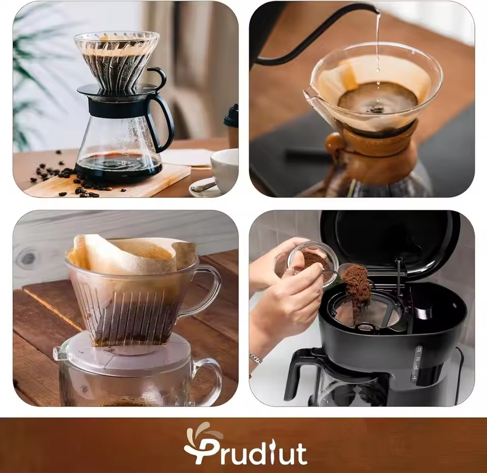 Coffee Tea Infuser - 50개/세트 로그펄프 종이 커피 필터 커피