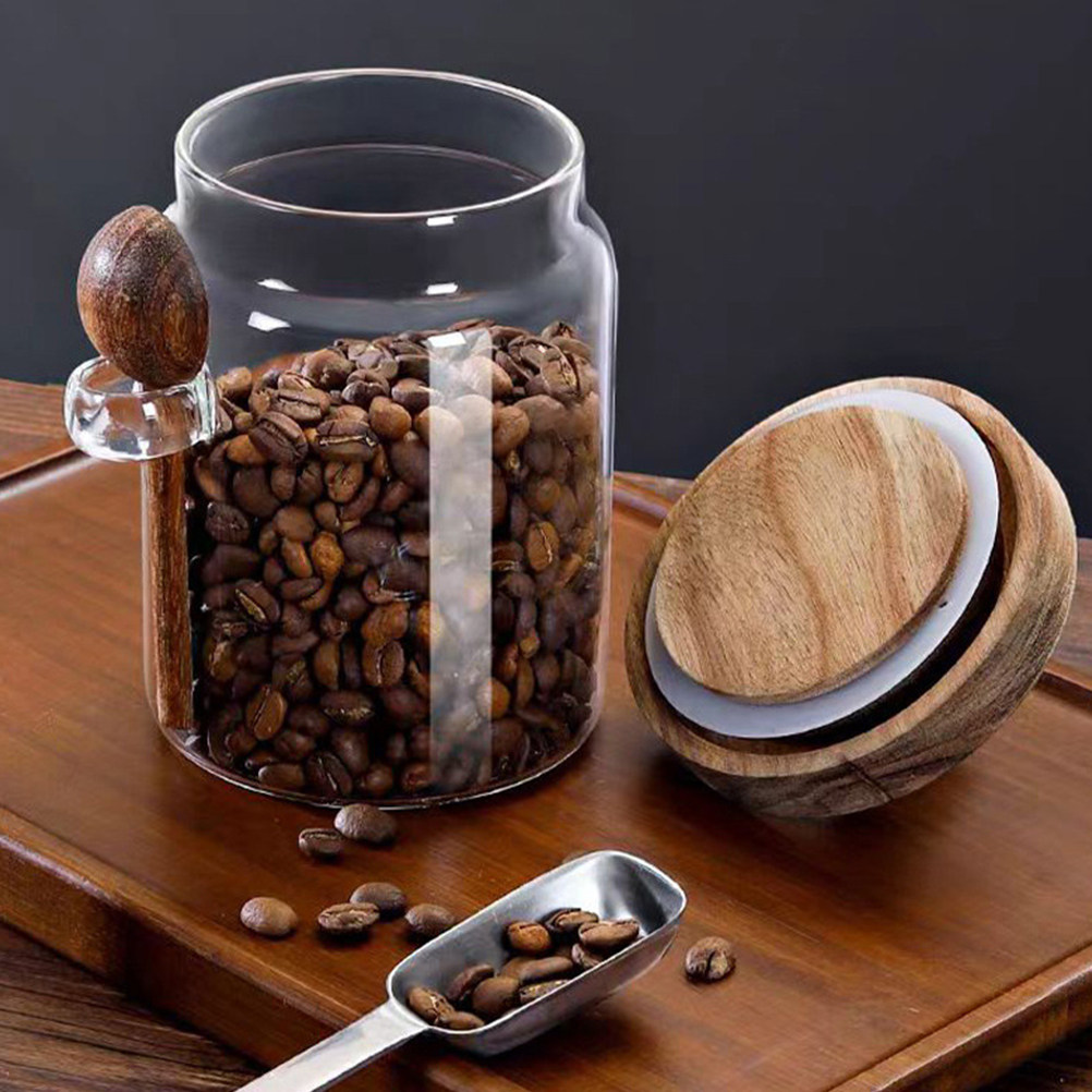 Coffee And Tea Glass - 투명 유리 식품 보관 용기, 밀폐형