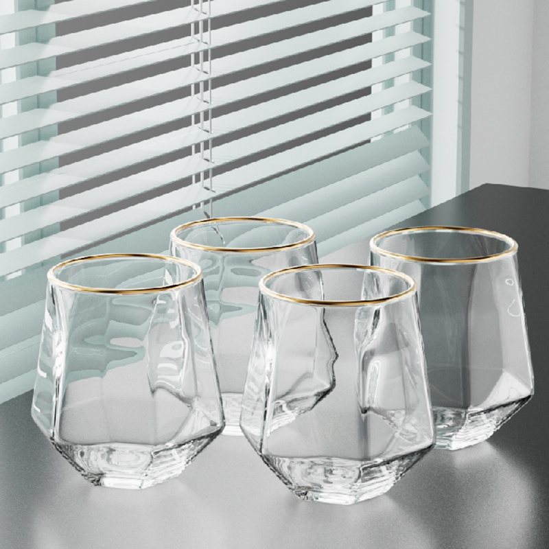 Tea Coffee Utensils - 320ml 4pcs 세트 육각 컵 와인