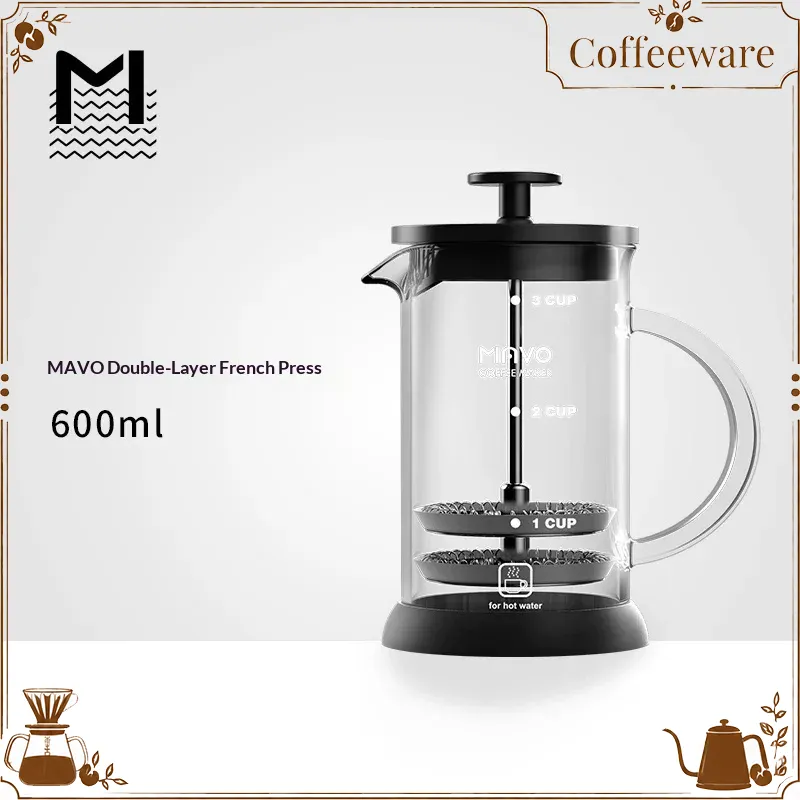 Coffee And Tea Glass - MAVO 프렌치 프레스 커피 메이커 이중