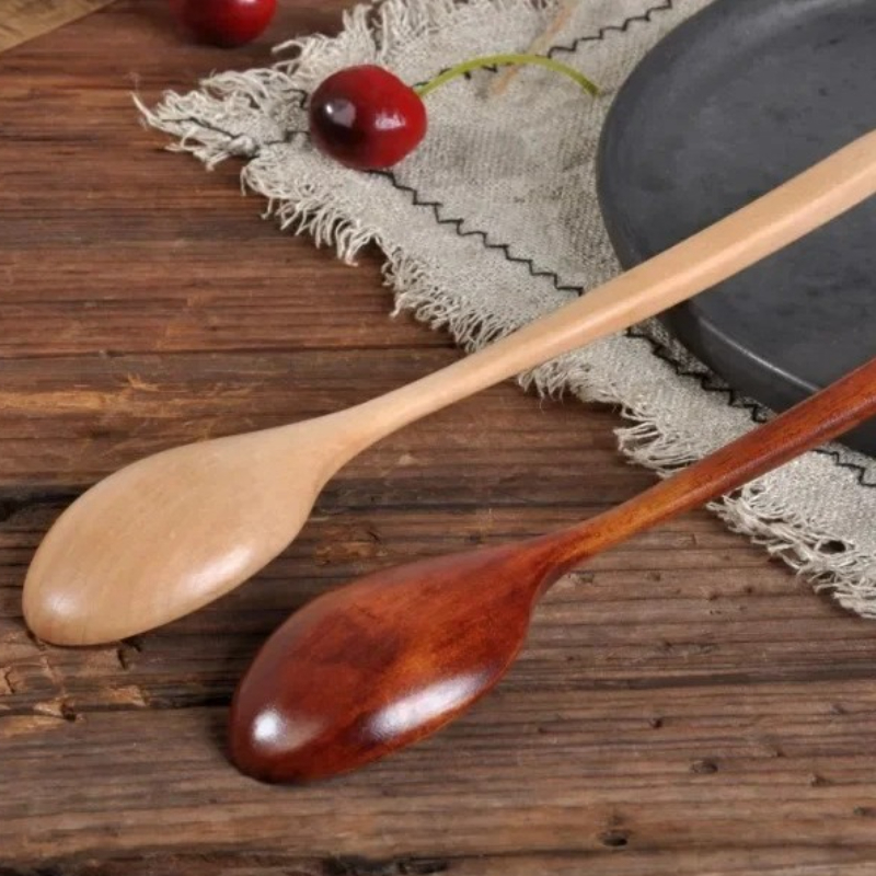 Tea Coffee Utensils - 1/2Pc 나무 숟가락 식기 주방 수프