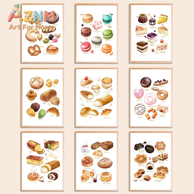 Coffee Tea Picture - 아침 식사 음식 포스터 및 프린트