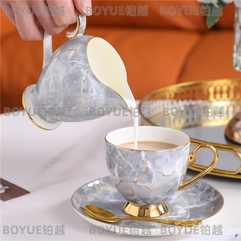 고급 본차이나 커피잔 세트와 티팟, 우아한 애프터눈 티 - Coffee Tea Box 리뷰 및 가격
