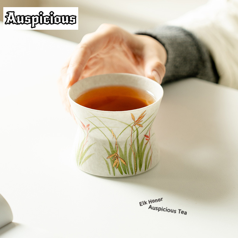 180ml 금색 그림 손으로 그린 난초 무늬 커피 머그 - Coffee Tea Drawing 리뷰 및 가격