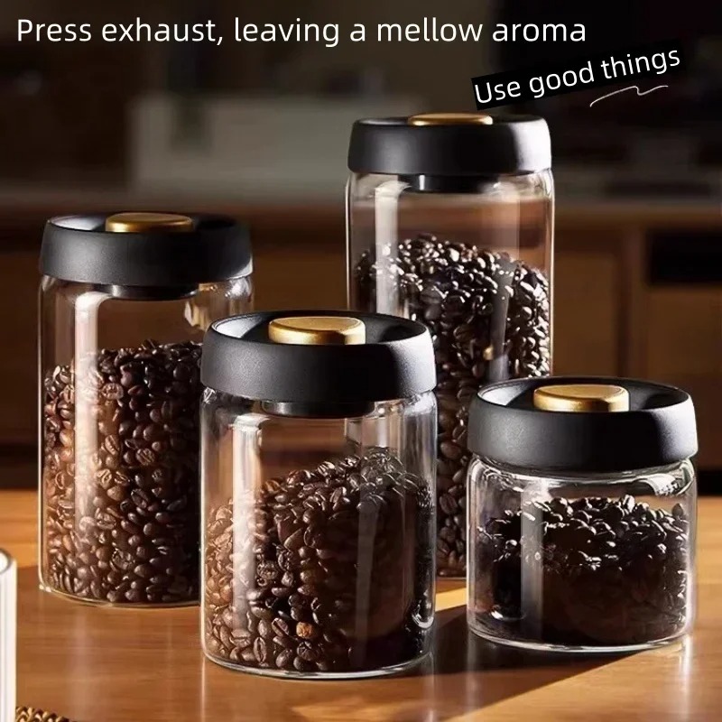 수동 진공 밀폐 커피 병 고붕규산 유리 습기 방지 차  - Coffee Tea Box 리뷰 및 가격
