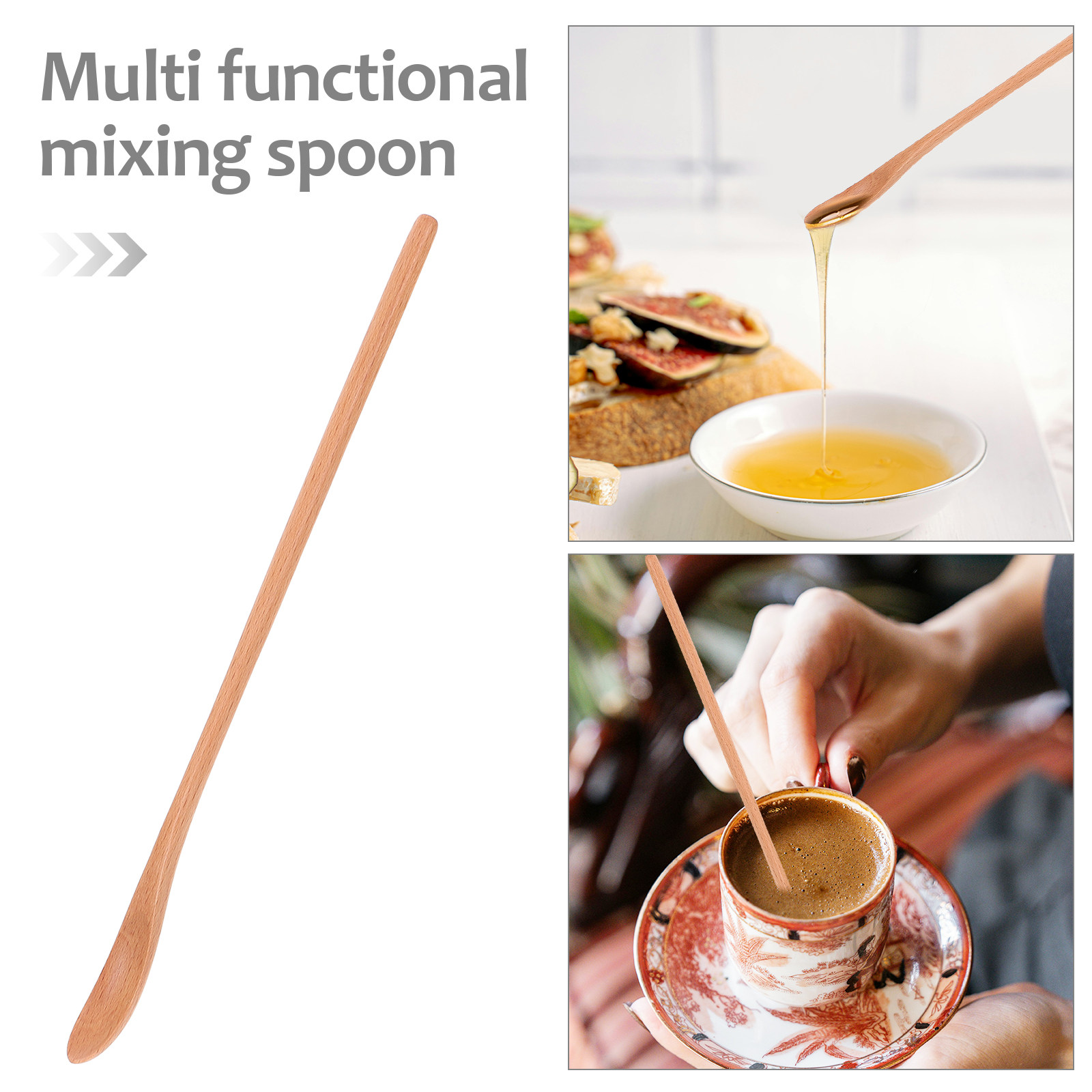 2Pcs 긴 손잡이 나무 꿀 스푼 커피 차 설탕 요리용 - Tea Coffee Utensils 리뷰 및 가격