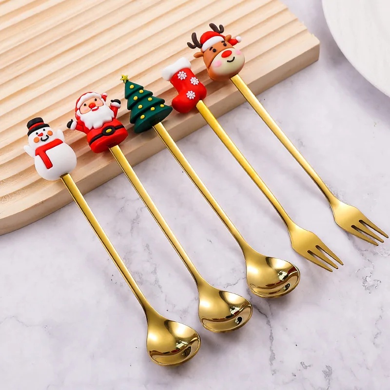 스테인레스 스틸 크리스마스 스푼 포크 세트 (커피, 차 - Tea Coffee Utensils 리뷰 및 가격