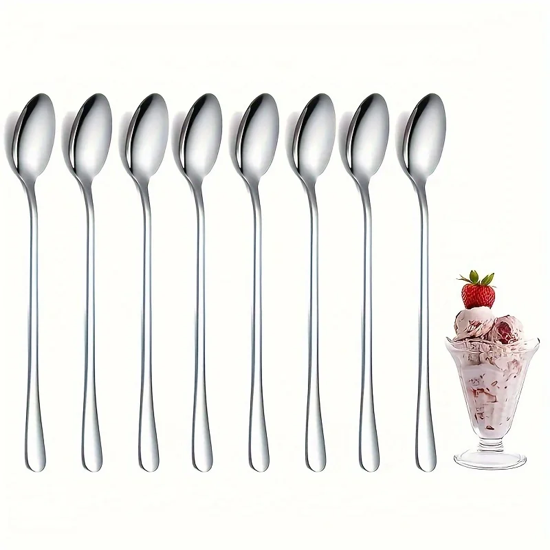 스테인리스 스틸 1/10개 롱 핸들 스푼 세트 - 식기 - Tea Coffee Utensils 리뷰 및 가격