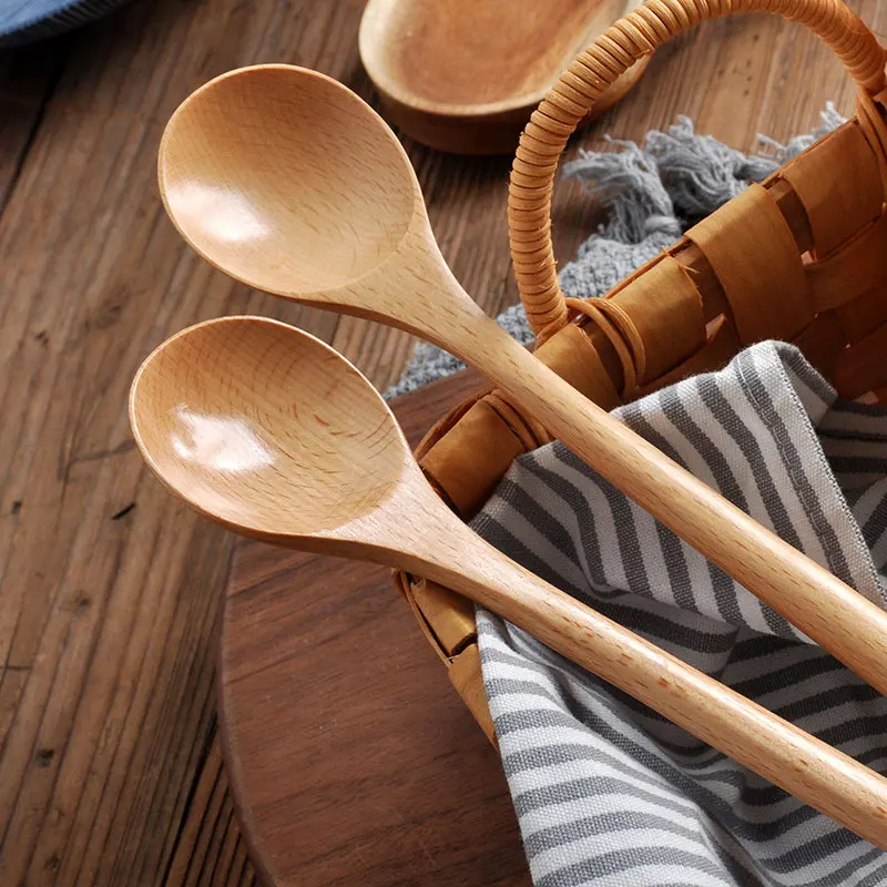 1pcs 나무 숟가락 식기류 주방 조리기구 도구 수프  - Tea Coffee Utensils 리뷰 및 가격