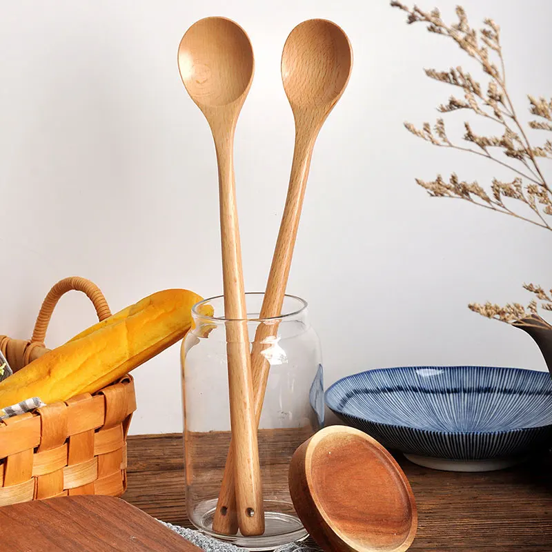 1pcs 나무 숟가락 식기류 주방 조리기구 도구 수프  - Tea Coffee Utensils 리뷰 및 가격