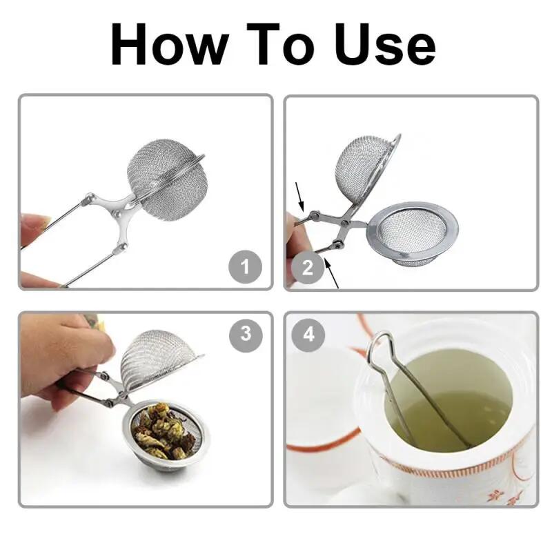 4-1pcs 스틸 티 인퓨저 재사용 가능한 구형 메쉬  - Coffee Tea Infuser 리뷰 및 가격