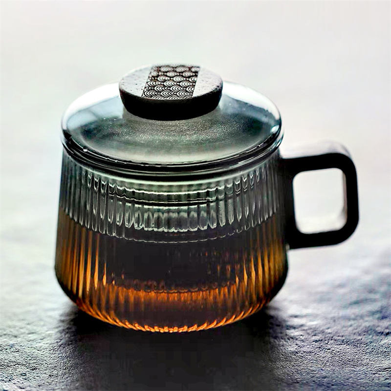 스트라이프 하이 붕규산염 유리 차 머그잔, 나무 손잡이 - Coffee Tea Japan 리뷰 및 가격
