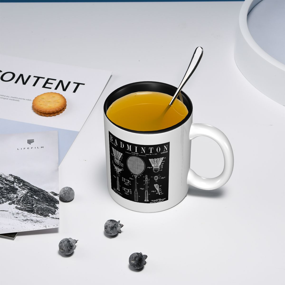 배드민턴 올드 빈티지 특허 도면 프린트 머그 재미있는  - Coffee Tea Drawing 리뷰 및 가격