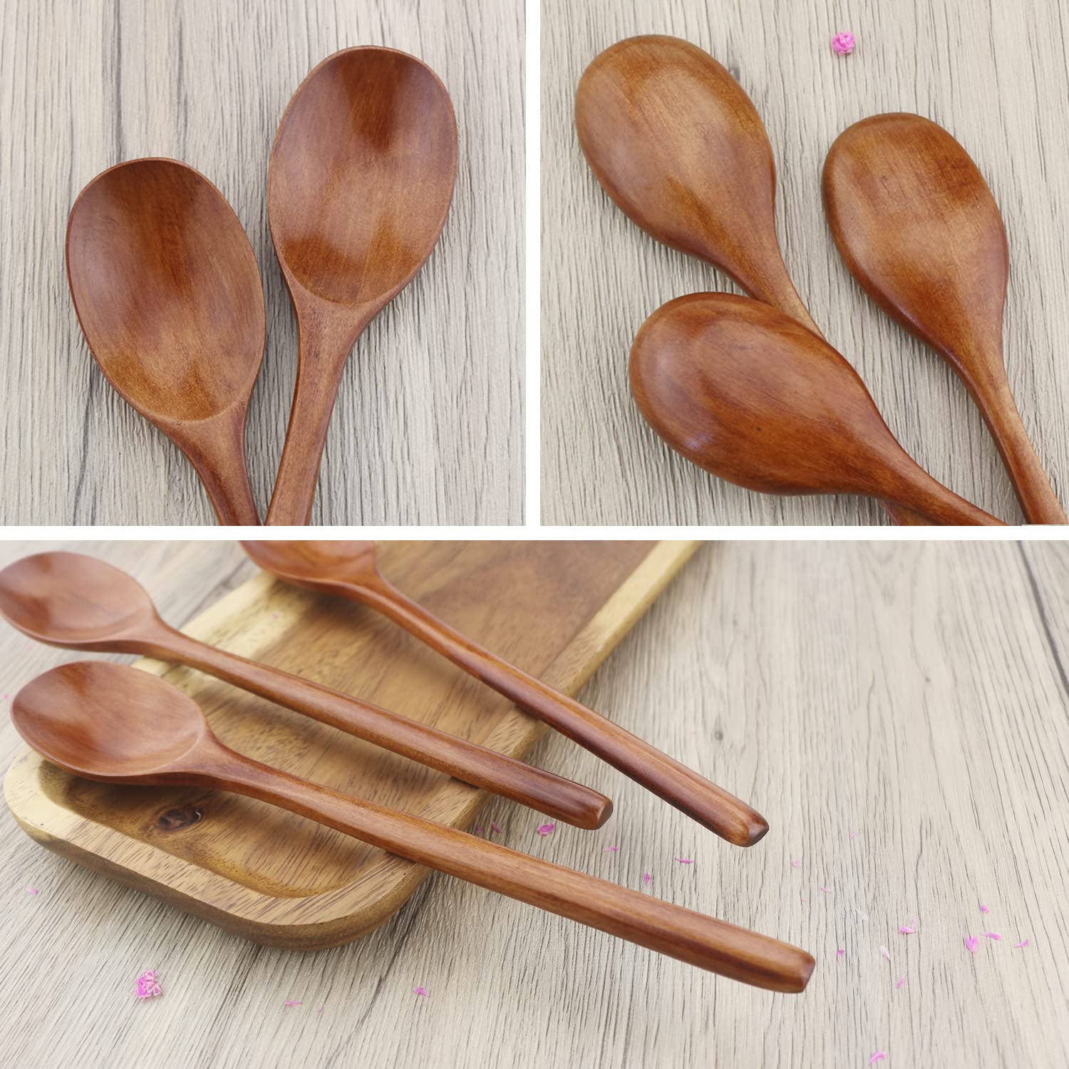 6pcs 나무 숟가락 식기 주방 조리기구 도구 수프 차 - Tea Coffee Utensils 리뷰 및 가격