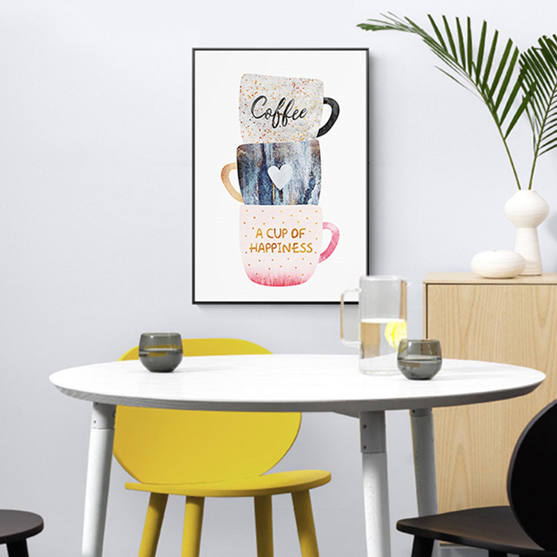 북유럽 커피 컵 크림 오후 차 캔버스 회화 귀여운 포스 - Coffee Tea Picture 리뷰 및 가격