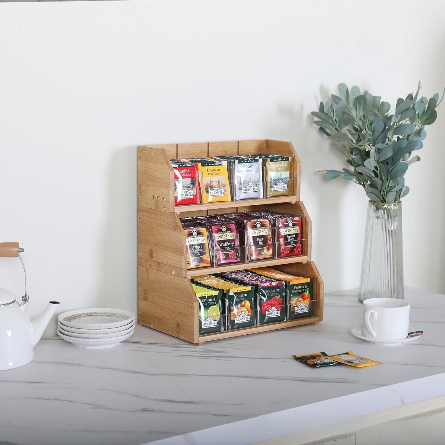 대나무 티백 보관함 3단 커피백 진열대 커피 스테이션  - Coffee Tea Box 리뷰 및 가격