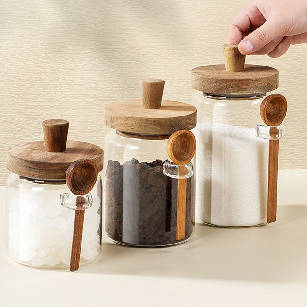 투명 유리 식품 보관 용기, 밀폐형 나무 뚜껑 커피 용 - Coffee And Tea Glass 리뷰 및 가격