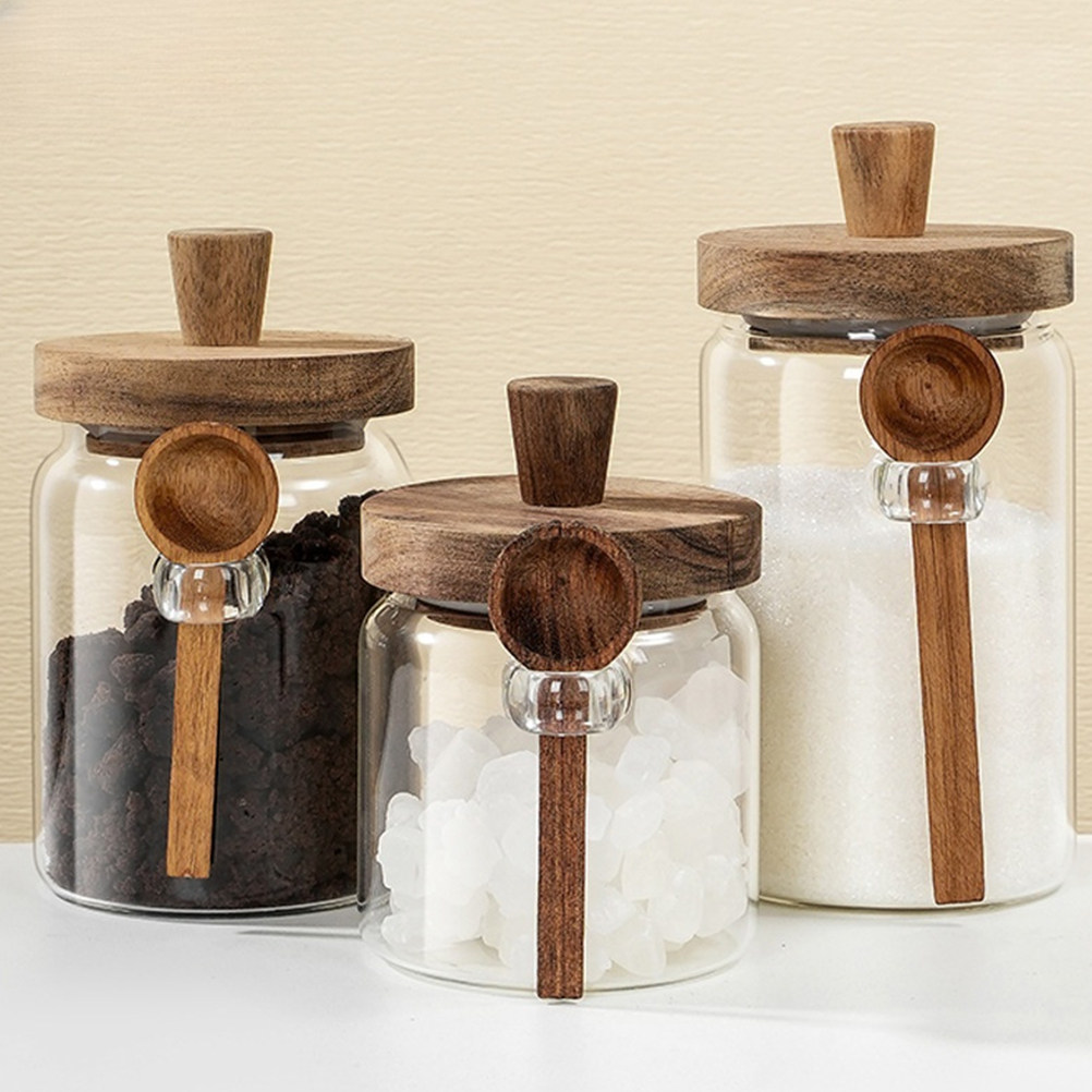 투명 유리 식품 보관 용기, 밀폐형 나무 뚜껑 커피 용 - Coffee And Tea Glass 리뷰 및 가격
