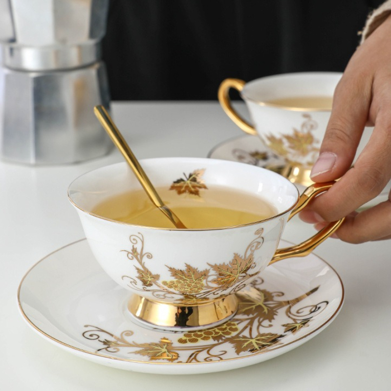 커피잔 소형 고급 세트 세라믹 영국식 애프터눈 티 본차 - Tea Coffee Utensils 리뷰 및 가격