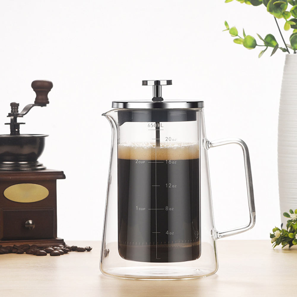 더블 레이어 프렌치 프레스 포트 고보로실리케이트 차 커 - Coffee And Tea Glass 리뷰 및 가격