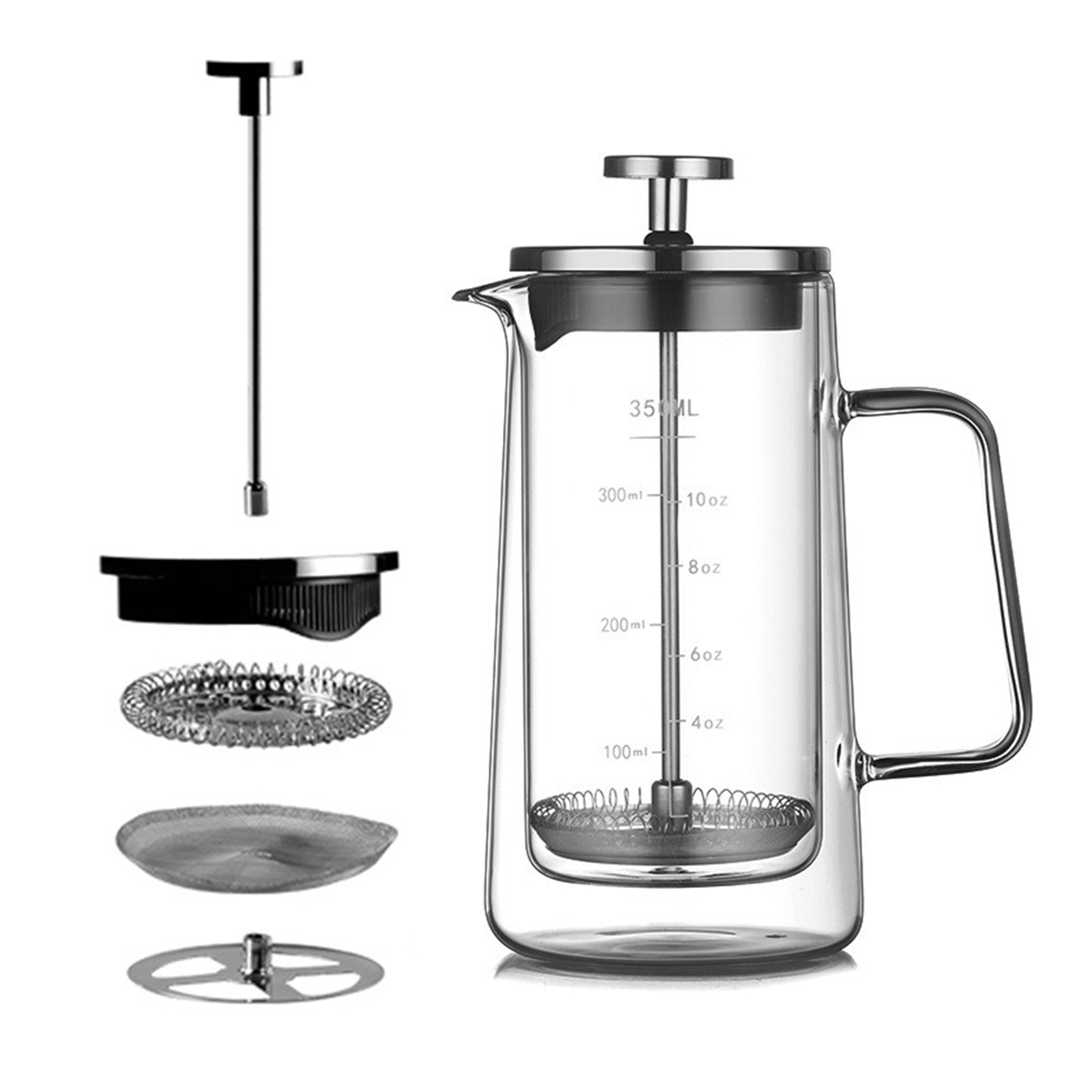 더블 레이어 프렌치 프레스 포트 고보로실리케이트 차 커 - Coffee And Tea Glass 리뷰 및 가격