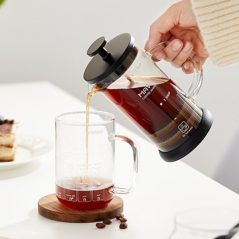 MAVO 프렌치 프레스 커피 메이커 이중 메쉬 필터 2 - Coffee And Tea Glass 리뷰 및 가격