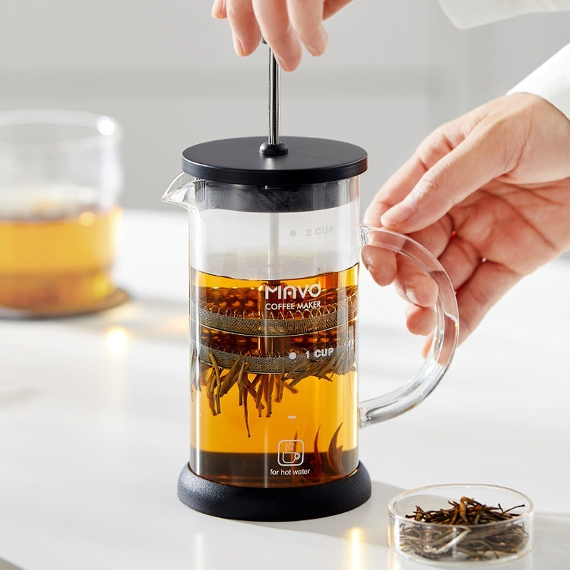 MAVO 프렌치 프레스 커피 메이커 이중 메쉬 필터 2 - Coffee And Tea Glass 리뷰 및 가격