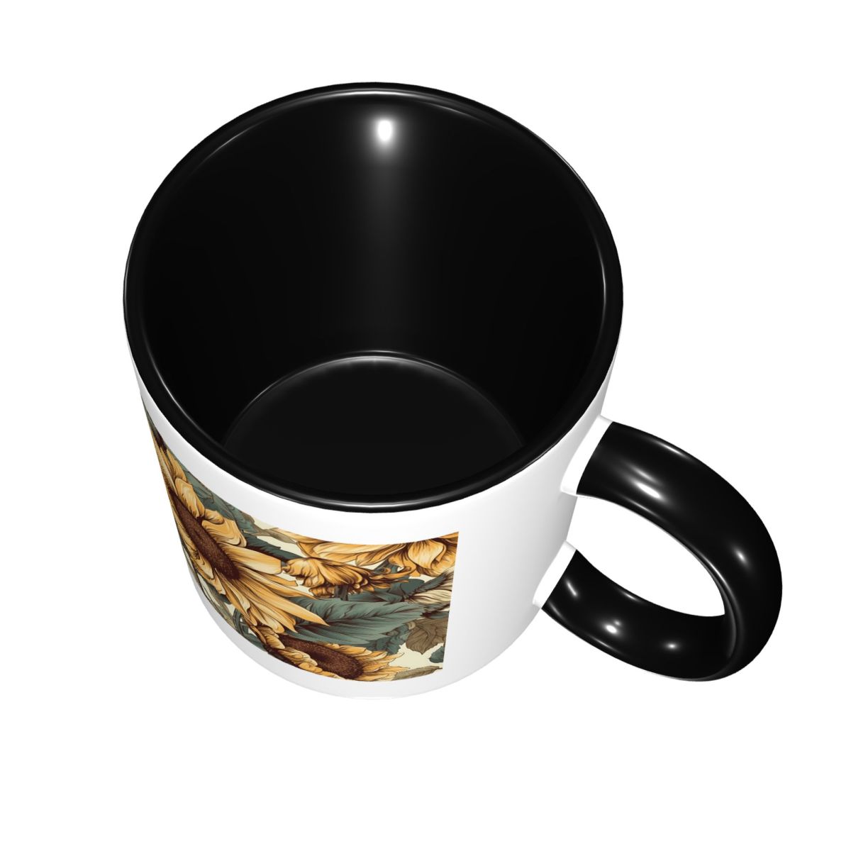 황금 해바라기 클러스터 빈티지 식물 그림 머그잔 재미있 - Coffee Tea Drawing 리뷰 및 가격