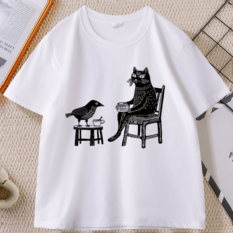 친구와 함께하는 커피와 차 그래픽 티셔츠 여성 재미있는 - Coffee Tea Drawing 리뷰 및 가격